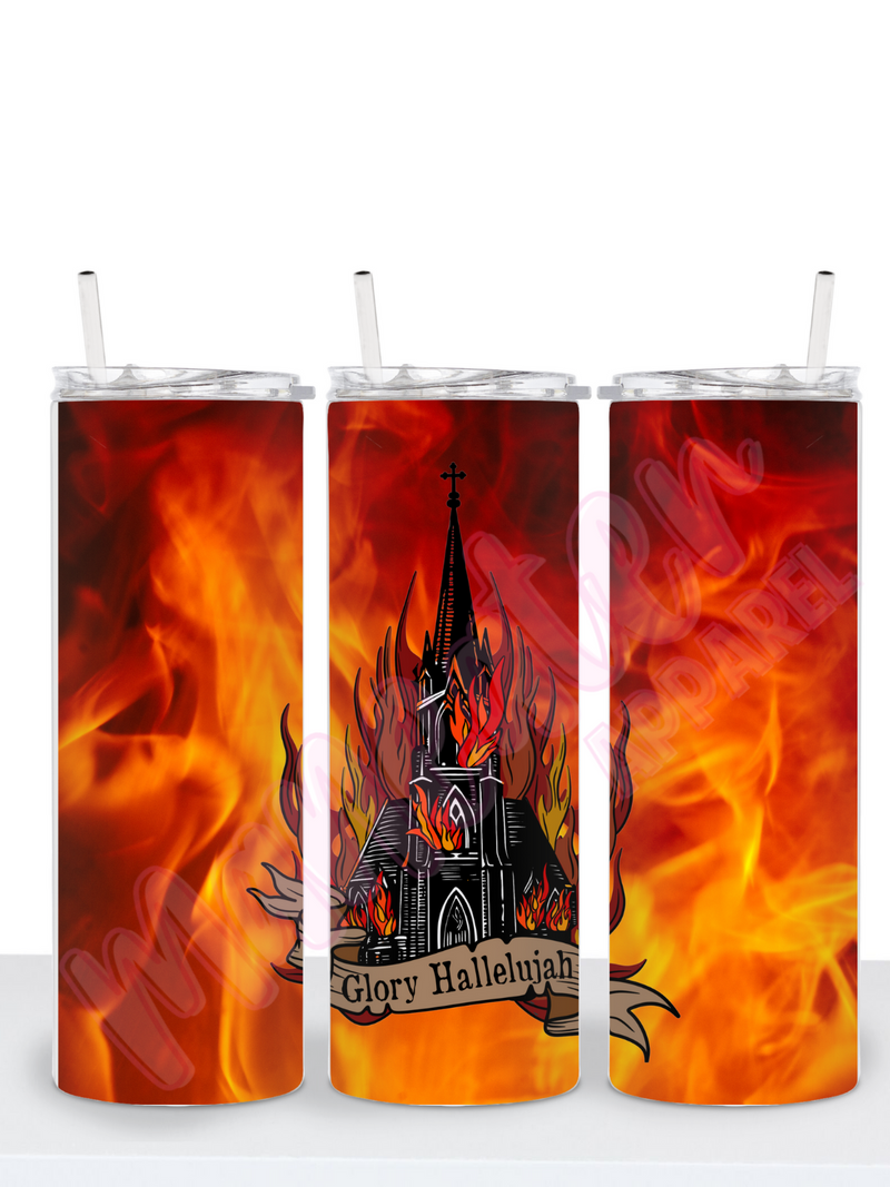 glory hallelujah skinny tumbler cup