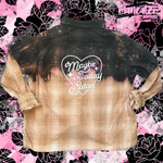 maybe today satan unisex bleached flannel ONE OF A KIND UPCYCLED
