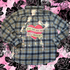i'm not sorry about your fragile masculinity heart unisex bleached flannel ONE OF A KIND UPCYCLED