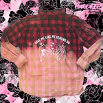 love me like my demons do unisex bleached flannel ONE OF A KIND UPCYCLED