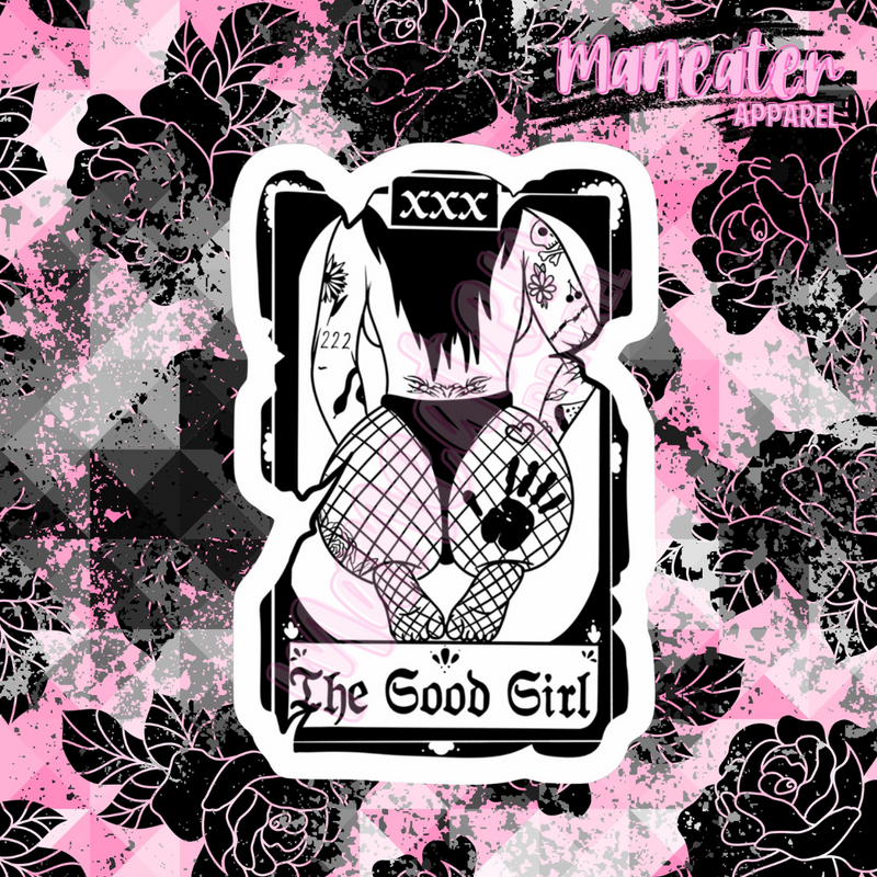 the good girl apocalypsebrute x maneater apparel vinyl sticker