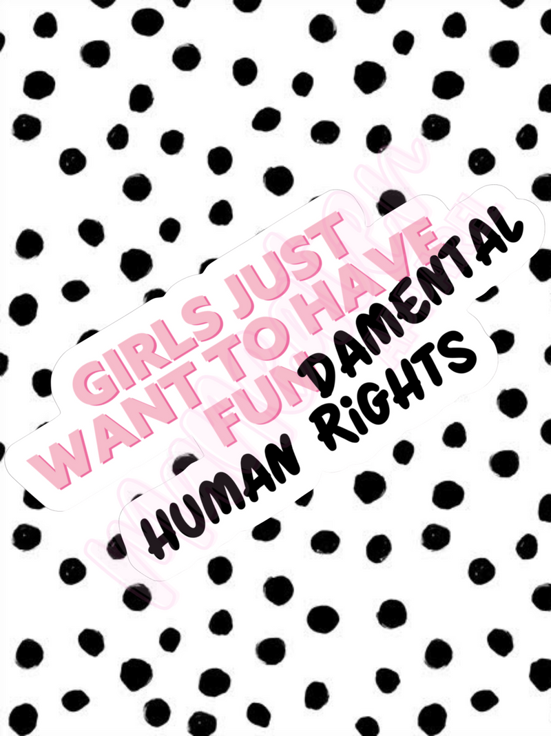 girls just wanna have FUNdamental human rights bumper sticker